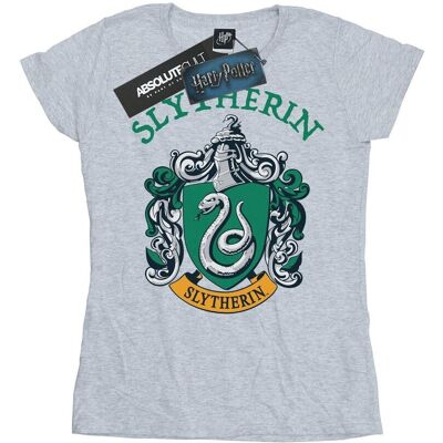 Harry Potter Damska Bawełniana Koszulka Z Herbem Slytherinu (S (52-55 Cm) / Jasnoszary) Harry Potter Damska Bawełniana Koszulka Z Herbem Slytherinu (S (52-55 Cm) / Jasnoszary)