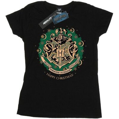 Harry Potter Damska Bawełniana Koszulka Z Wieńcem Bożonarodzeniowym (S (52-55 Cm) / Czarny) Harry Potter Damska Bawełniana Koszulka Z Wieńcem Bożonarodzeniowym (S (52-55 Cm) / Czarny)