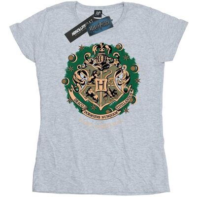 Harry Potter Damska Bawełniana Koszulka Z Wieńcem Bożonarodzeniowym (S (52-55 Cm) / Jasnoszary) Harry Potter Damska Bawełniana Koszulka Z Wieńcem Bożonarodzeniowym (S (52-55 Cm) / Jasnoszary)