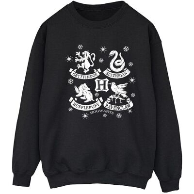 Harry Potter Damska Bluza Świąteczna Z Ikonami Domu (S (52-55 Cm) / Czarny) Harry Potter Damska Bluza Świąteczna Z Ikonami Domu (S (52-55 Cm) / Czarny)