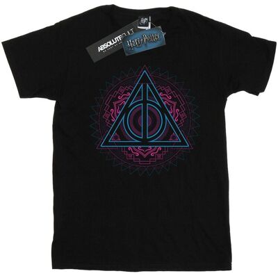 Harry Potter Damska / Damska Neonowa Bawełniana Koszulka Boyfriend Z Insygniami Śmierci (S (52-55 Cm) / Czarny) Harry Potter Damska / Damska Neonowa Bawełniana Koszulka Boyfriend Z Insygniami Śmierci (S (52-55 Cm) / Czarny)