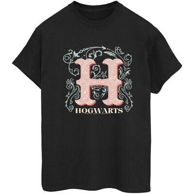 Harry Potter Koszulka Damska / Damska Flowers H Cotton Boyfriend T-Shirt (3XL / Czarny) Harry Potter Koszulka Damska / Damska Flowers H Cotton Boyfriend T-Shirt (3XL / Czarny)