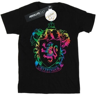 Harry Potter Koszulka Damska / Damska Gryffindor Crest Tie Dye Infill Cotton Boyfriend T-Shirt (L / Czarny) Harry Potter Koszulka Damska / Damska Gryffindor Crest Tie Dye Infill Cotton Boyfriend T-Shirt (L / Czarny)