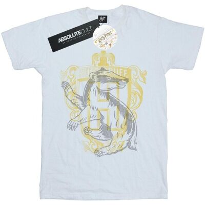 Harry Potter Koszulka Damska / Damska Hufflepuff Badger Crest Cotton Boyfriend T-Shirt (XXXXS / Ciepły Biały) Harry Potter Koszulka Damska / Damska Hufflepuff Badger Crest Cotton Boyfriend T-Shirt (XXXXS / Ciepły Biały)