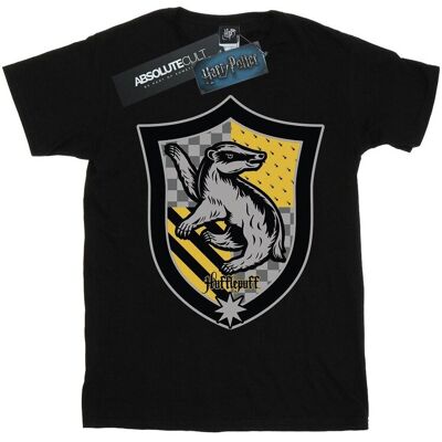 Harry Potter Koszulka Damska / Damska Hufflepuff Crest Flat Cotton Boyfriend T-Shirt (3XL / Czarny) Harry Potter Koszulka Damska / Damska Hufflepuff Crest Flat Cotton Boyfriend T-Shirt (3XL / Czarny)