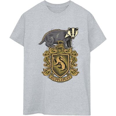 Harry Potter Koszulka Damska / Damska Hufflepuff Sketch Crest Cotton Boyfriend T-Shirt (S (52-55 Cm) / Jasnoszary) Harry Potter Koszulka Damska / Damska Hufflepuff Sketch Crest Cotton Boyfriend T-Shirt (S (52-55 Cm) / Jasnoszary)