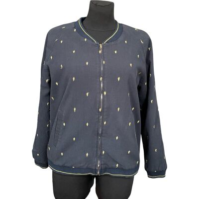 ICHI Bluza Rozpinana Damska Wygodna Zamek Błyskawiczny Ciepła Granatowa Rozmiar L ICHI Bluza Rozpinana Damska Wygodna Zamek Błyskawiczny Ciepła Granatowa Rozmiar L