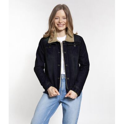 Lee Cooper Jeansowa kurtka z futrzastym kołnierzem SHERPA 2257 STONE-M Lee Cooper Jeansowa kurtka z futrzastym kołnierzem SHERPA 2257 STONE-M