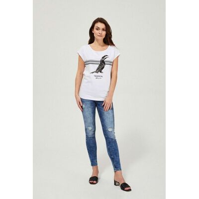 Moodo Jeansy medium waist z przetarciami-XS Moodo Jeansy medium waist z przetarciami-XS