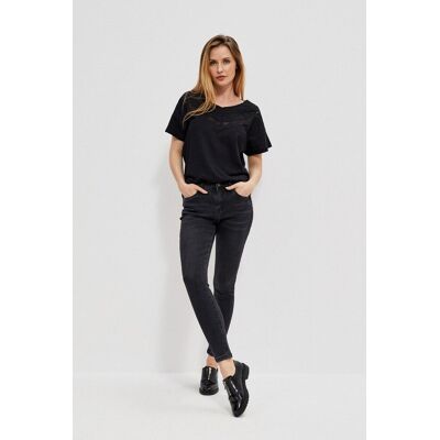 Moodo Jeansy skinny z przetarciami-XS Moodo Jeansy skinny z przetarciami-XS