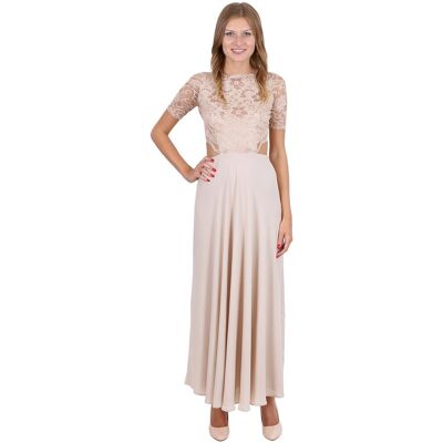 sarcia.eu John Zack Elegancka, beżowa sukienka maxi XS sarcia.eu John Zack Elegancka, beżowa sukienka maxi XS