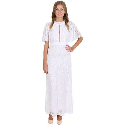 sarcia.eu John Zack Elegancka, biała, koronkowa sukienka maxi M sarcia.eu John Zack Elegancka, biała, koronkowa sukienka maxi M