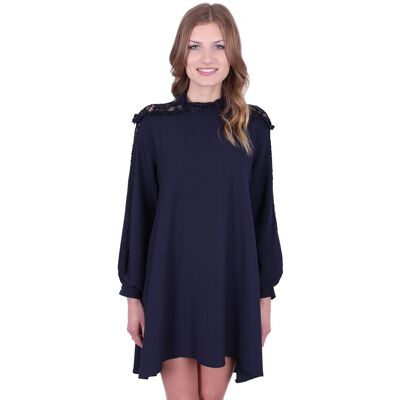 sarcia.eu John Zack Granatowa, elegancka sukienka z koronką M sarcia.eu John Zack Granatowa, elegancka sukienka z koronką M