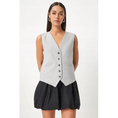 Inny producent KAMIZELKA DAMSKA ELEGANCKA SZARA Z GUZIKAMI 36 5GA* Inny producent KAMIZELKA DAMSKA ELEGANCKA SZARA Z GUZIKAMI 36 5GA*