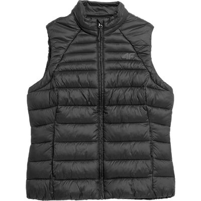 Kamizelka pikowana damska 4F AW23TVESF072 - czarna M Kamizelka pikowana damska 4F AW23TVESF072 - czarna M