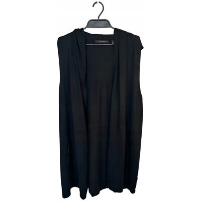 Inny producent Kardigan Damski Czarny Bezrękawnik Plus Size Rozmiar 2XL/3XL * Cyrus* Inny producent Kardigan Damski Czarny Bezrękawnik Plus Size Rozmiar 2XL/3XL * Cyrus*