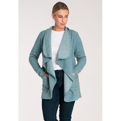 FIGL Kardigan damski - kardigan z wełną - kardigan miętowa M1043 rozmiar XL FIGL Kardigan damski - kardigan z wełną - kardigan miętowa M1043 rozmiar XL