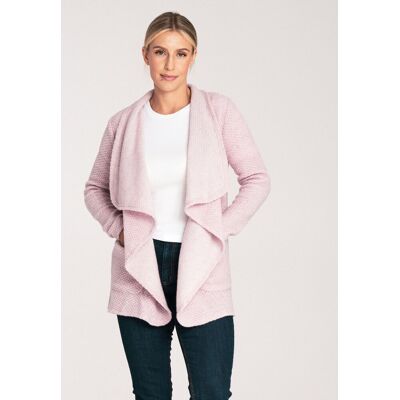 FIGL Kardigan damski - kardigan z wełną - kardigan różowy M1043 rozmiar XL FIGL Kardigan damski - kardigan z wełną - kardigan różowy M1043 rozmiar XL