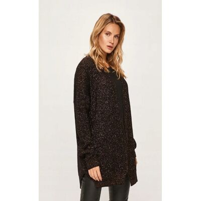 Inny producent Kardigan sweter Trussardi Jeans oversize czarny z błyszczącą nitką roz. S Inny producent Kardigan sweter Trussardi Jeans oversize czarny z błyszczącą nitką roz. S