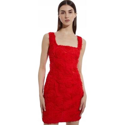 Karen Millen Czerwona Sukienka Mini ze Wzorem Kwiatowym 36 B1c Karen Millen Czerwona Sukienka Mini ze Wzorem Kwiatowym 36 B1c