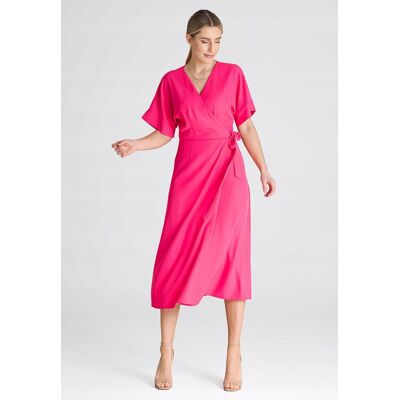 FIGL Kimonowa SUKIENKA z rękawami kimono Różowy S/M FIGL Kimonowa SUKIENKA z rękawami kimono Różowy S/M