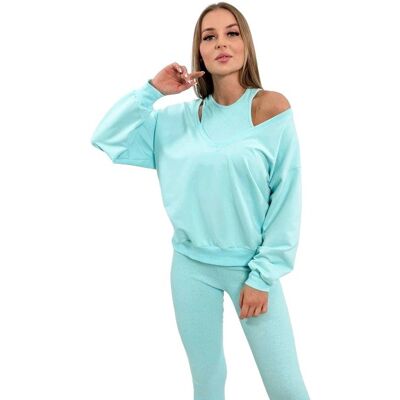 Kesi Komplet 3-częściowy bluza + top + legginsy miętowy Kesi Komplet 3-częściowy bluza + top + legginsy miętowy