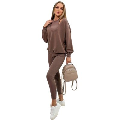 Kesi Komplet 3-częściowy bluza + top + legginsy mocca Kesi Komplet 3-częściowy bluza + top + legginsy mocca