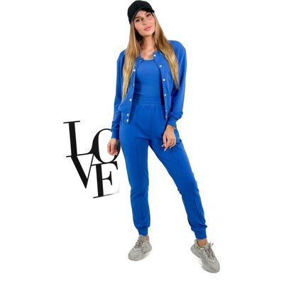 Kesi Komplet 3 w 1 bluza na napy + top + spodnie chabrowy Kesi Komplet 3 w 1 bluza na napy + top + spodnie chabrowy