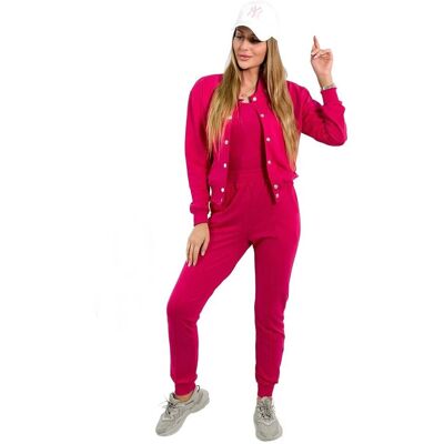 Kesi Komplet 3 w 1 bluza na napy + top + spodnie fuksja Kesi Komplet 3 w 1 bluza na napy + top + spodnie fuksja