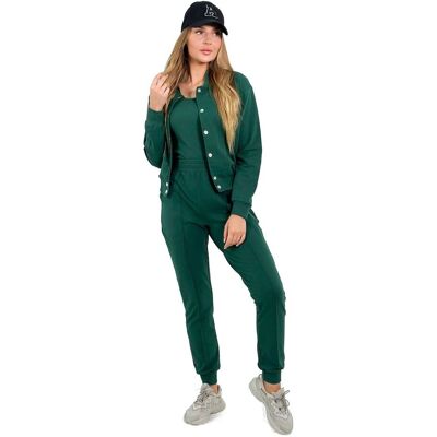Kesi Komplet 3 w 1 bluza na napy + top + spodnie zielony Kesi Komplet 3 w 1 bluza na napy + top + spodnie zielony