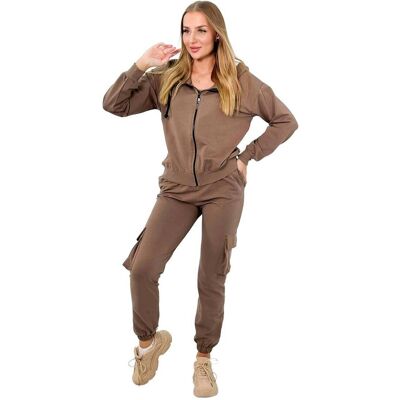 Kesi Komplet 3 w 1 bluza + top + spodnie mocca Kesi Komplet 3 w 1 bluza + top + spodnie mocca