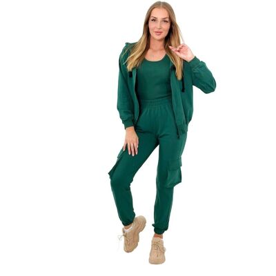 Kesi Komplet 3 w 1 bluza + top + spodnie zielony Kesi Komplet 3 w 1 bluza + top + spodnie zielony
