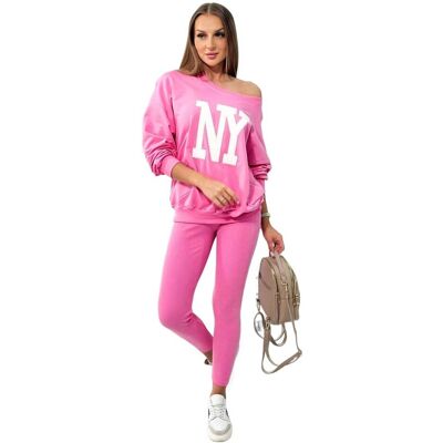 Kesi Komplet bawełniany bluza + legginsy różowy Kesi Komplet bawełniany bluza + legginsy różowy
