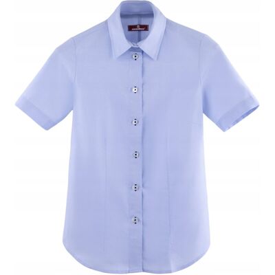 Modus Koszula damska krótki rękaw niebieska elegancka klasyczna bawełna 52B Modus Koszula damska krótki rękaw niebieska elegancka klasyczna bawełna 52B