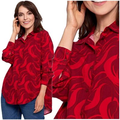 Koszula Damska Wiskozowa Oversize Wydłużony Tył Guziki Luźna 2XL/3XL MORAJ Koszula Damska Wiskozowa Oversize Wydłużony Tył Guziki Luźna 2XL/3XL MORAJ
