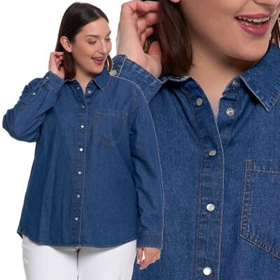 Koszula Damska Z Bawełny Jeansowa Styl Denim Klasyczna Wygodna Moraj Xxl Dark Blue Koszula Damska Z Bawełny Jeansowa Styl Denim Klasyczna Wygodna Moraj Xxl Dark Blue