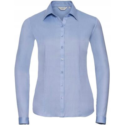 Russell Koszula damska z długim rękawem w jodełkę Jasny Niebieski r. 3XL Russell Koszula damska z długim rękawem w jodełkę Jasny Niebieski r. 3XL