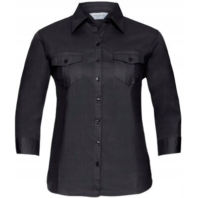Russell Koszula damska z długim, zawijanym rękawem 3/4 Czarny r. 2XL Russell Koszula damska z długim, zawijanym rękawem 3/4 Czarny r. 2XL