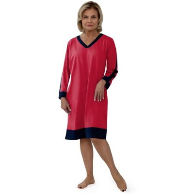 Odzież Martel Koszula Nocna Damska 2Xl Czerwona Długi Rękaw Do Kolan Elegancka Dla Mamy Babci Odzież Martel Koszula Nocna Damska 2Xl Czerwona Długi Rękaw Do Kolan Elegancka Dla Mamy Babci