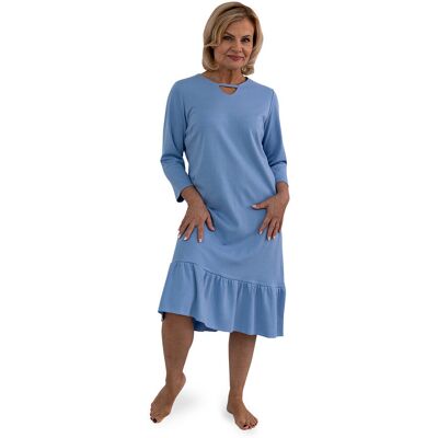 Martel Koszula Nocna Damska 2Xl Długa Rękaw 3/4 Bawełniana Elegancka Niebieska Martel Koszula Nocna Damska 2Xl Długa Rękaw 3/4 Bawełniana Elegancka Niebieska