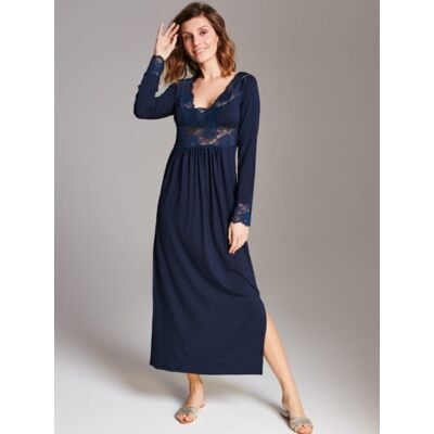 Vanilla KOSZULA NOCNA MAXI S002 03 - granatowy 4XL Vanilla KOSZULA NOCNA MAXI S002 03 - granatowy 4XL