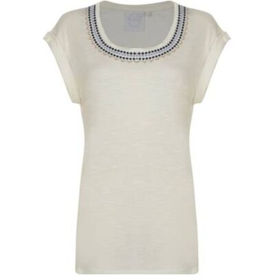 Inny producent Koszulka damska Bellfield Glenni luźna ecru-S Inny producent Koszulka damska Bellfield Glenni luźna ecru-S