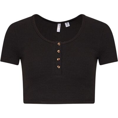 Koszulka damska Guess top czarny z guzikami-S Koszulka damska Guess top czarny z guzikami-S