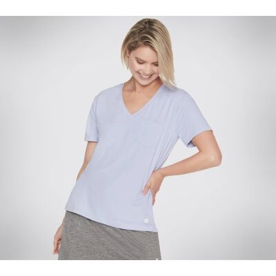 Koszulka damska krótki rękaw SKECHERS GODRI SERENE V-NECK liliowa M Koszulka damska krótki rękaw SKECHERS GODRI SERENE V-NECK liliowa M