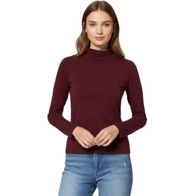 Koszulka damska Lee Striped Ls High Nech bawełniana z golfem-XS Koszulka damska Lee Striped Ls High Nech bawełniana z golfem-XS