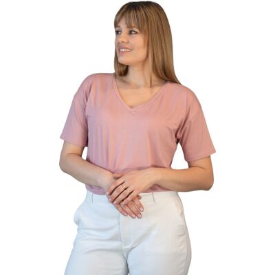 BABELL Koszulka damska oversize z krótkim rękawem PATTY różowa XL BABELL Koszulka damska oversize z krótkim rękawem PATTY różowa XL