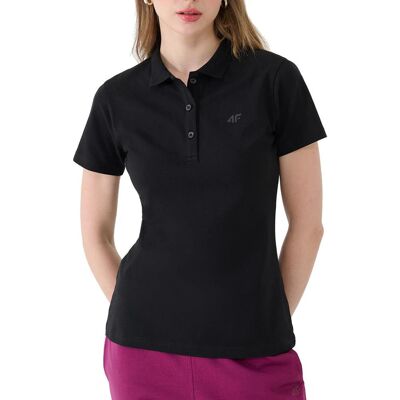 Koszulka damska polo 4F WMM00TPTSF365 - czarna XS Koszulka damska polo 4F WMM00TPTSF365 - czarna XS