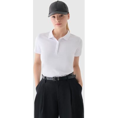 Koszulka damska slim polo 4F 4FWMM00TPTSF317-10S Biały Koszulka damska slim polo 4F 4FWMM00TPTSF317-10S Biały