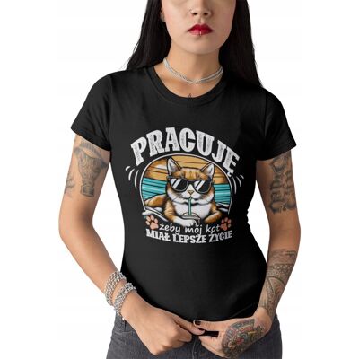 Inny producent KOSZULKA DAMSKA ŚMIESZNY T-SHIRT PRACUJE ZEBY KOT MIAŁ LEPSZE ŻYCIE XS Inny producent KOSZULKA DAMSKA ŚMIESZNY T-SHIRT PRACUJE ZEBY KOT MIAŁ LEPSZE ŻYCIE XS