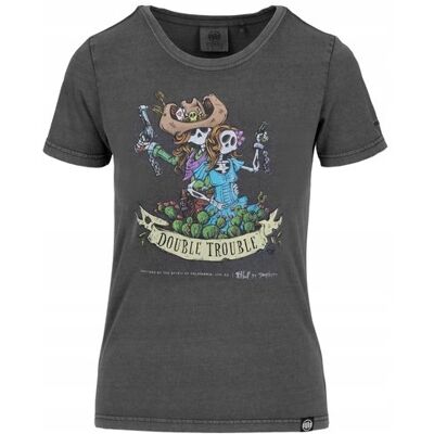 inna (Inny) Koszulka damska T-shirt Pit Bull DoubleTrouble sprany szary M inna (Inny) Koszulka damska T-shirt Pit Bull DoubleTrouble sprany szary M